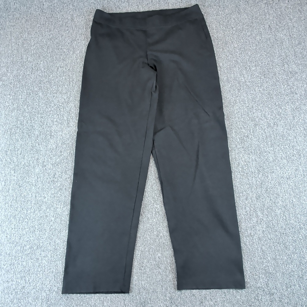 Eileen Fisher Womens Pants Large Black Rayon Blend Straight Leg Pull On Ponte L — photo 2